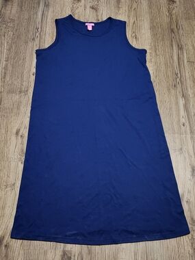 Woman Within Sleeveless Navy Midi Shift Dress